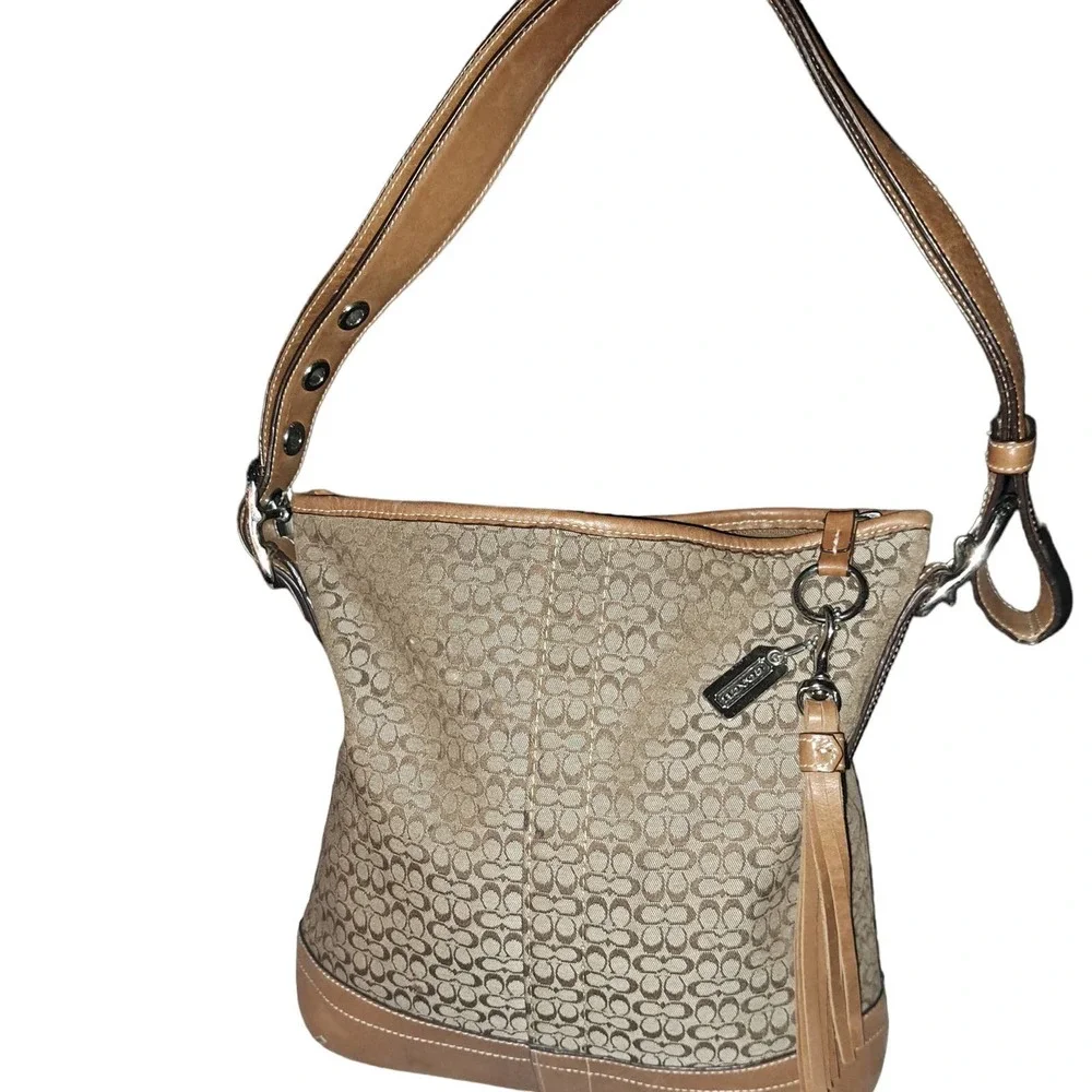 CLASSIC Coach Brown & Camel leather thick straps large buckles